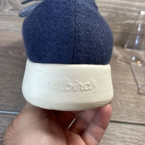 Allbirds Merino Wool Runners Mens Size 11 Tuke Midnight Cream Sneakers - Picture 12 of 12